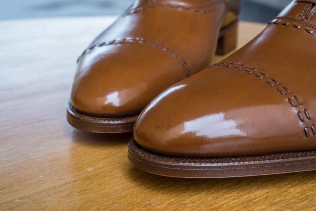 With the same number of layers of polish the Lobb shoes have received a bit of a spit shine.